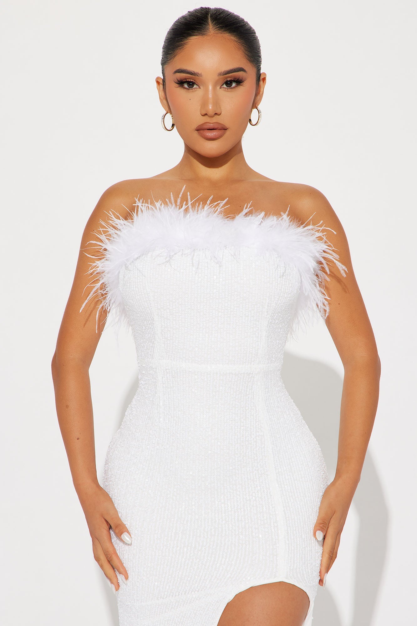 Emery Sequin Gown - White