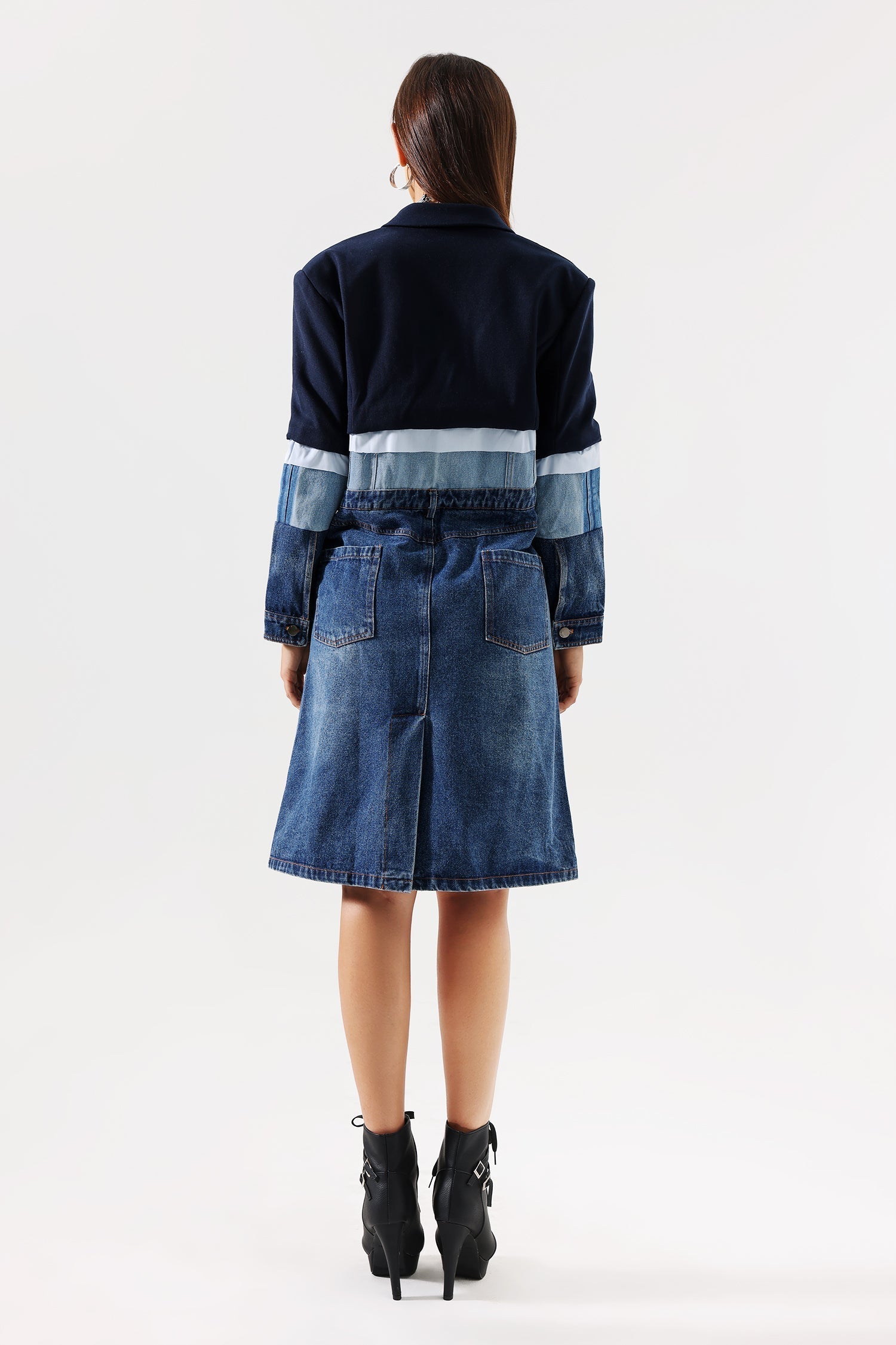 Margaret Patchwork Denim Coat