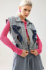 Tihila Cutout Denim Vest