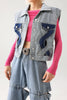 Tihila Cutout Denim Vest