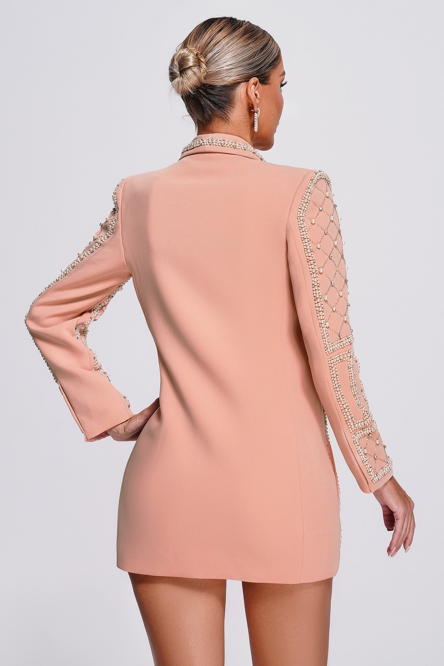 Vioky Pearl Embellished Blazer Dress