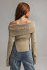 Yarera Off-Shoulder Sweater - Tan