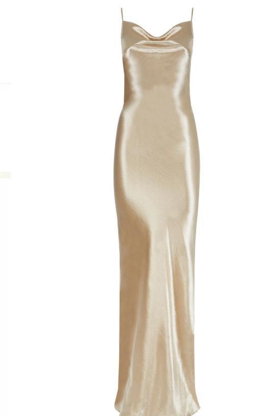 Emily Metallic Gold Maxi Dress