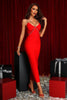 Sagia Diamond Maxi Bandage Dress - Red