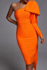 Abbey Orange Midi Bandage Dress