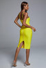 Irana Yellow Midi Bandage Dress