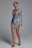 Jojo Cutout Mini Bodycon Dress - Silver