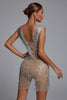 Sedaya Glitter Mesh Mini-jurk - Zilver 