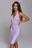 Griselda Halter Cocktail Dress - Purple