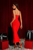 Sagia Diamond Maxi Bandage Dress - Red