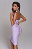 Griselda Halter Cocktail Dress - Purple