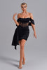 Elasa Velvet Corset Mini Dress - Black