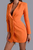 Elin Crystal Tassel Blazer Dress In Orange