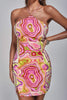 Amoura mini-jurk met halterprint